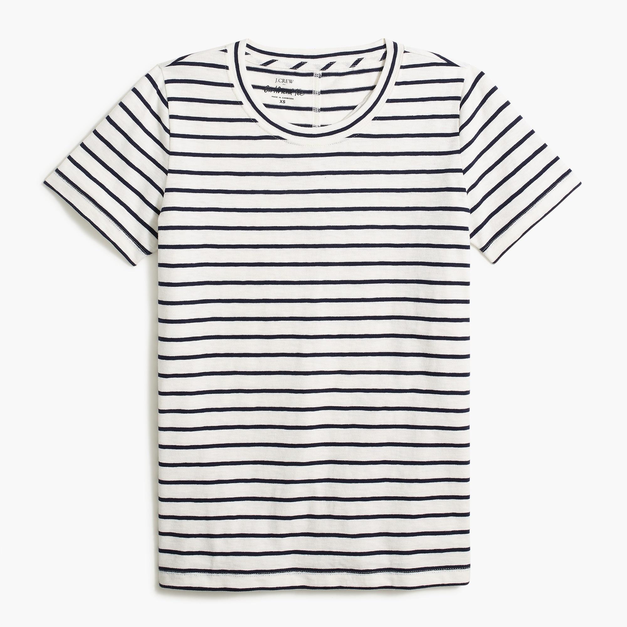 Striped girlfriend crewneck tee Product Image