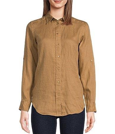 Lauren Ralph Lauren Plus Size Linen Printed Shirt Product Image