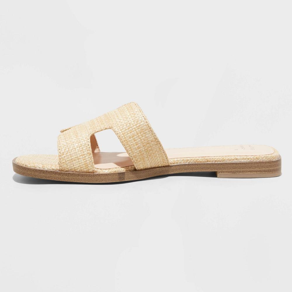 Womens Nina Slide Sandals - A New Day Beige 7.5 Product Image