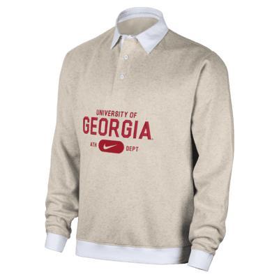 Georgia Club Fleece Men's Nike College Long-Sleeve Polo Product Image