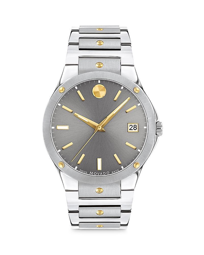 Men's Movado SE Two-Tone PVD Watch with Grey Dial (Model: 607514) Product Image