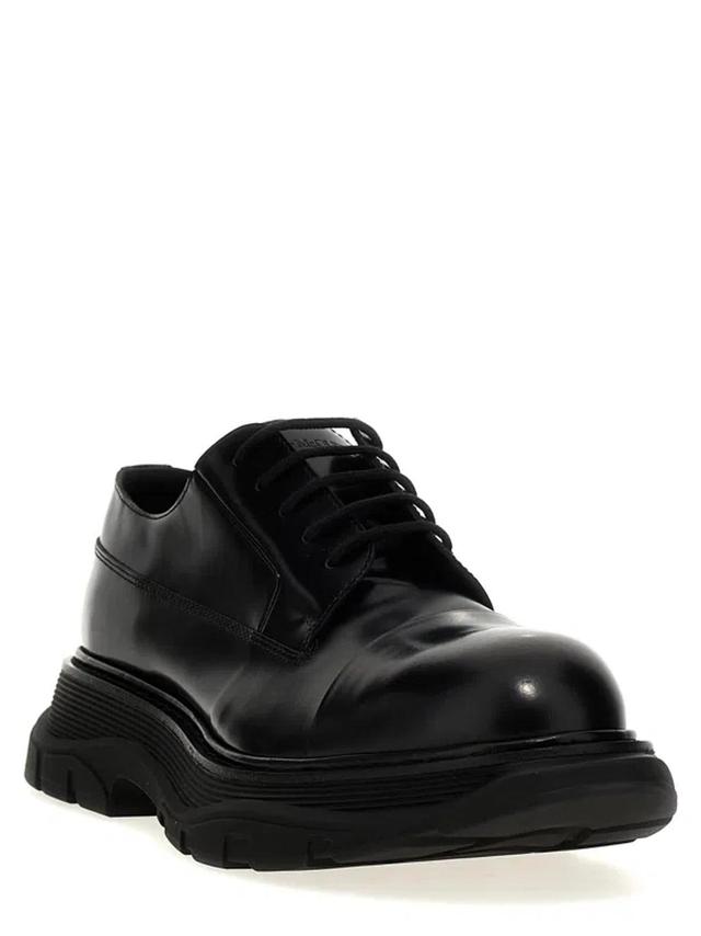 Lace-up Leather Lace Up Shoes In Black Product Image