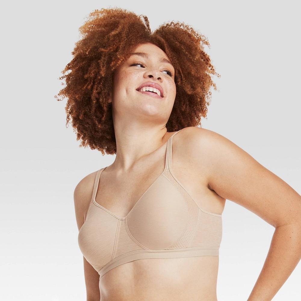 Hanes X-Temp Womens Wireless T-Shirt Bra White L Product Image