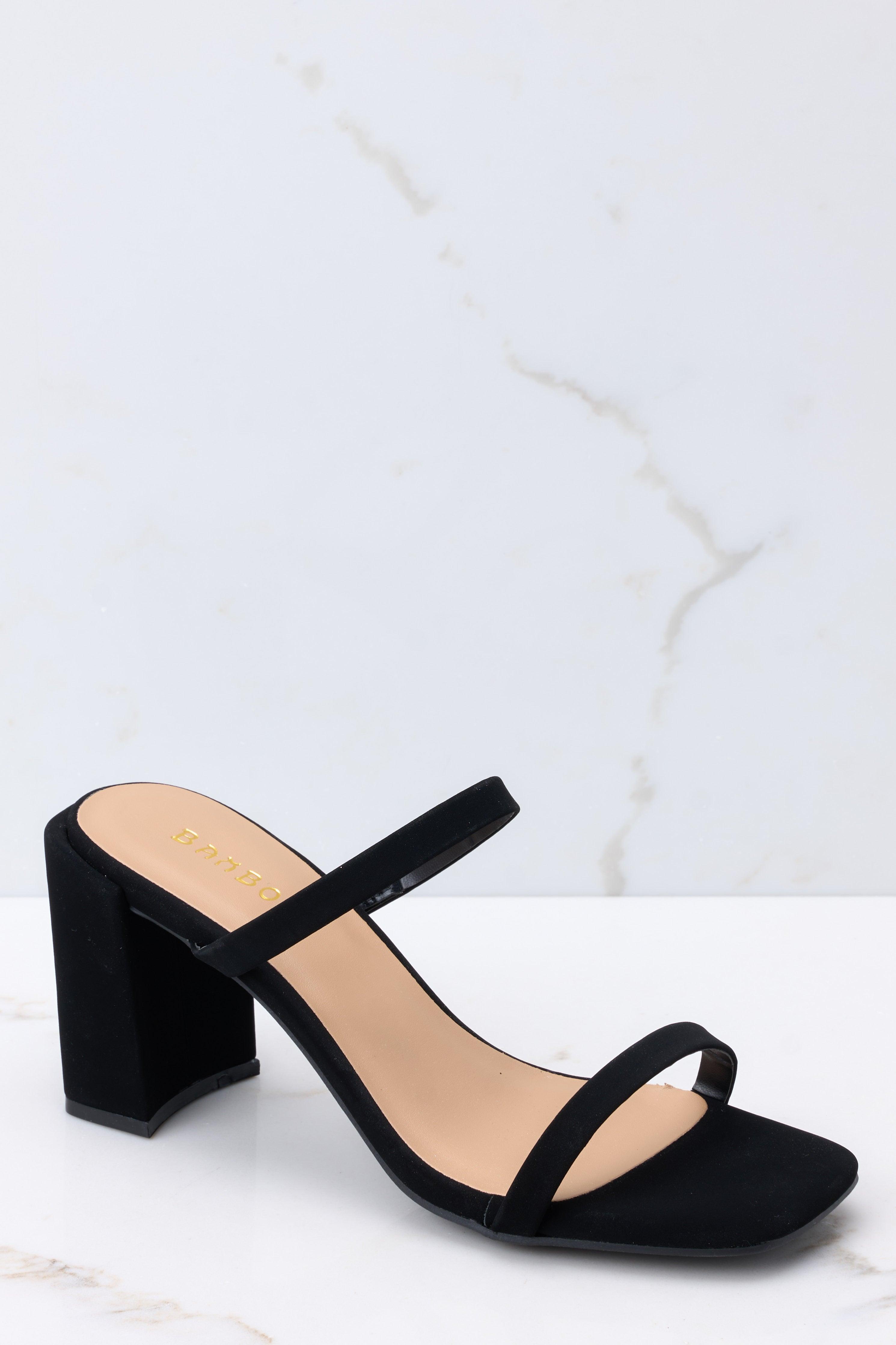 Wait Here Black High Heel Sandals Product Image