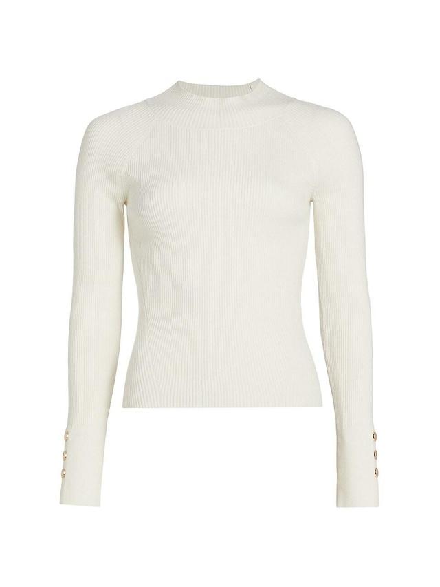 Womens Kassandra Rib-Knit Button-Cuff Sweater Product Image