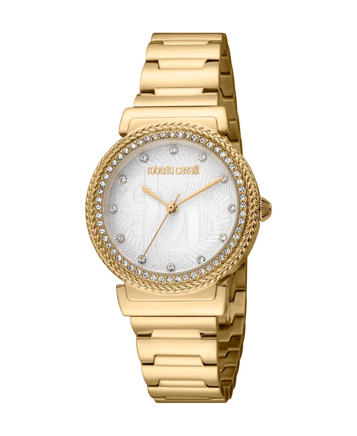 Roberto Cavalli Womens Quartz Gold-tone Stainless Steel Watch 32mm Product Image