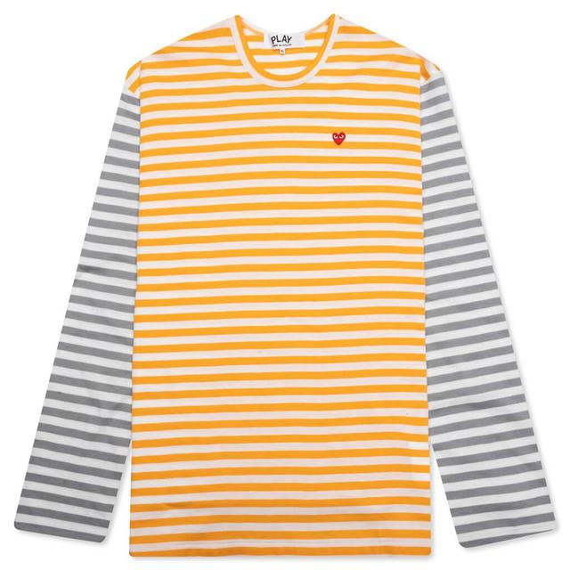 Bi-Color Stripe T-Shirt - Yellow/Grey Male Product Image