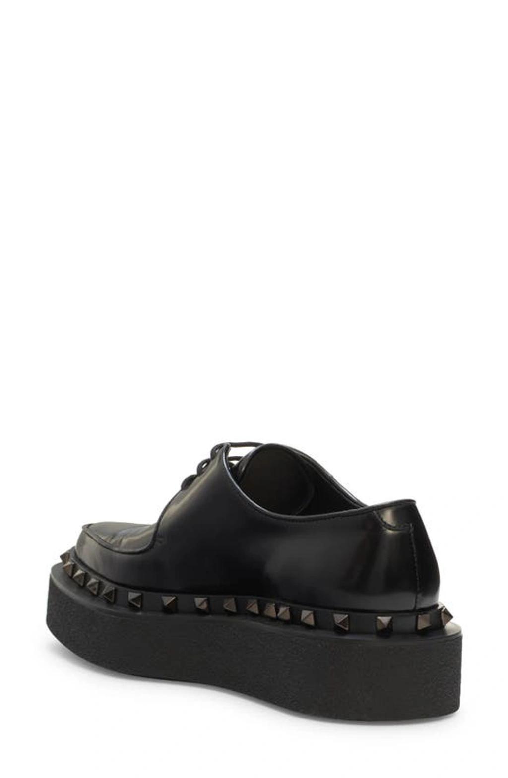 VALENTINO GARAVANI M-way Rockstud Platform Derby In 0no Nero Product Image