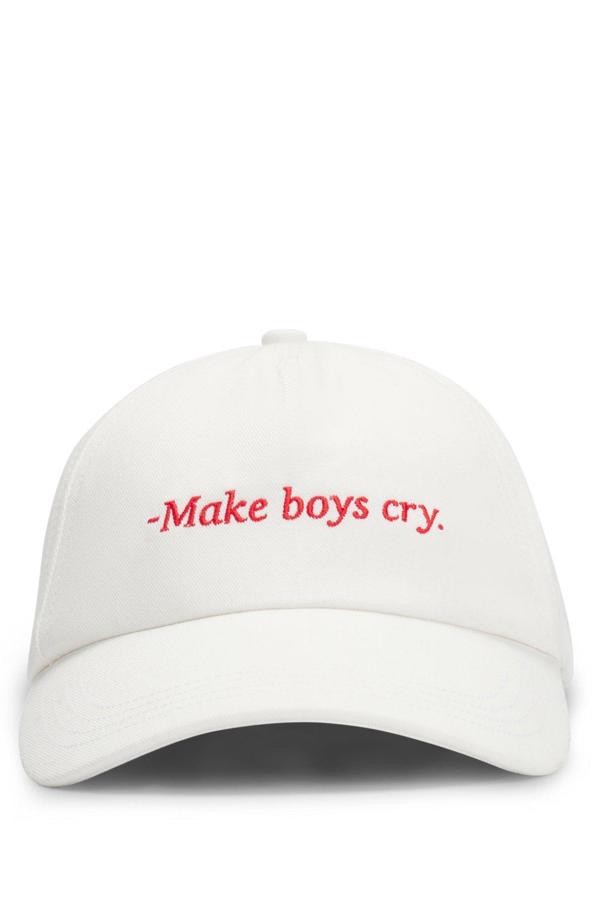 Cotton-twill cap with embroidered slogan Product Image