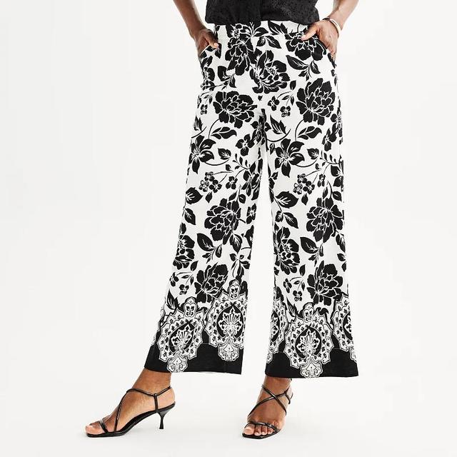 Womens Draper James Printed Wide-Leg Linen Pants Product Image