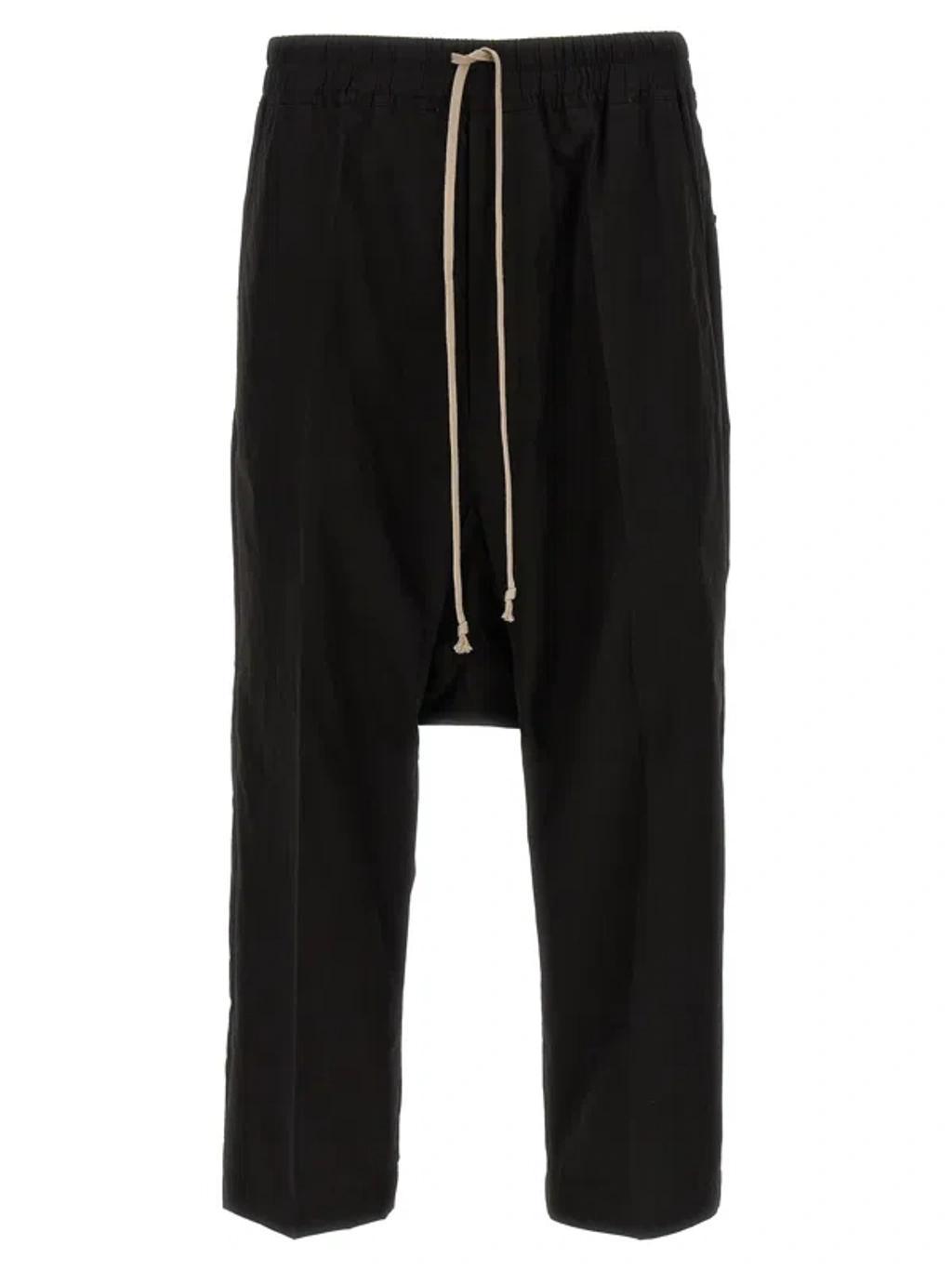 'drawstring Cropped' Pants In Black Product Image