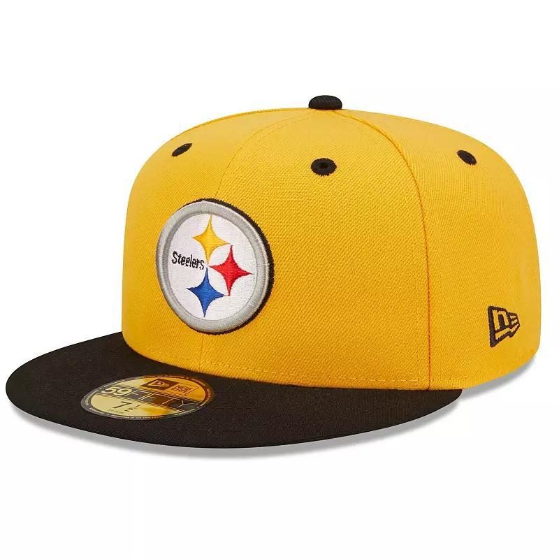 Mens New Era /Black Pittsburgh Steelers Flipside 59FIFTY Fitted Hat Product Image