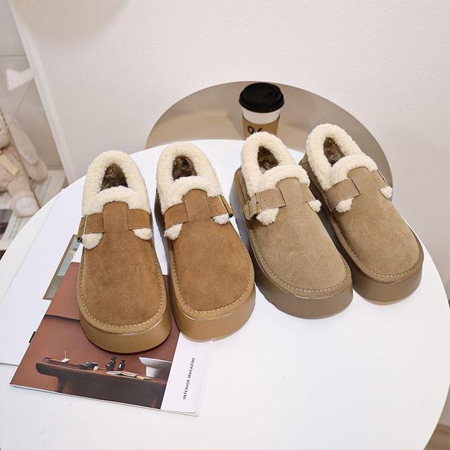 Platform Fleece-Lined Buckled Slip-Ons Product Image