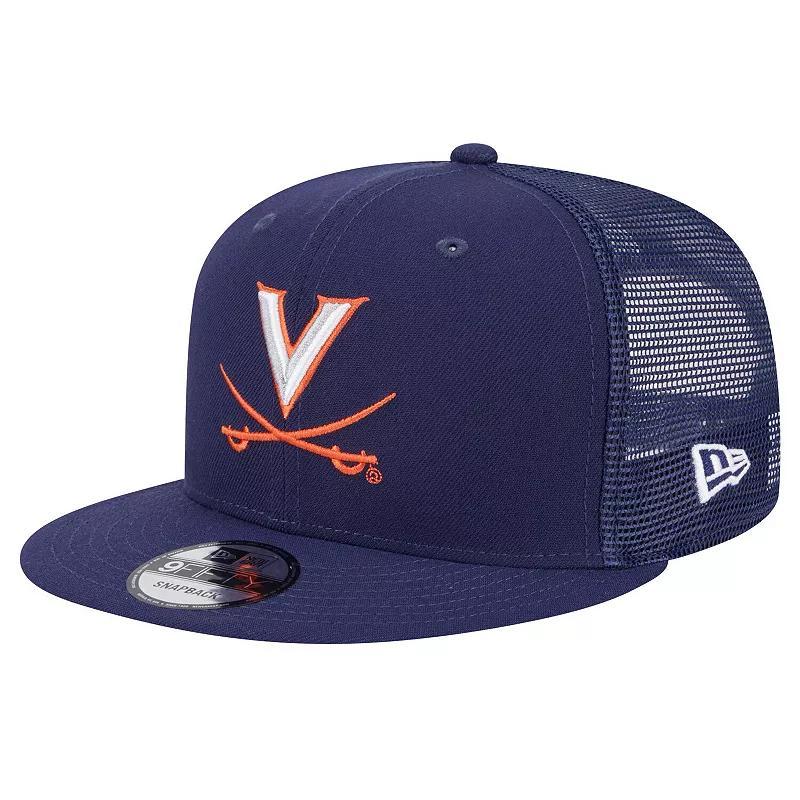 Mens New Era Virginia Cavaliers Trucker 9FIFTY Snapback Hat, Blue Product Image