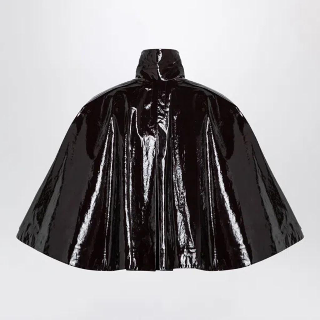 CHLOÉ Mini Shiny Cotton Cape With High Collar In Brown Product Image