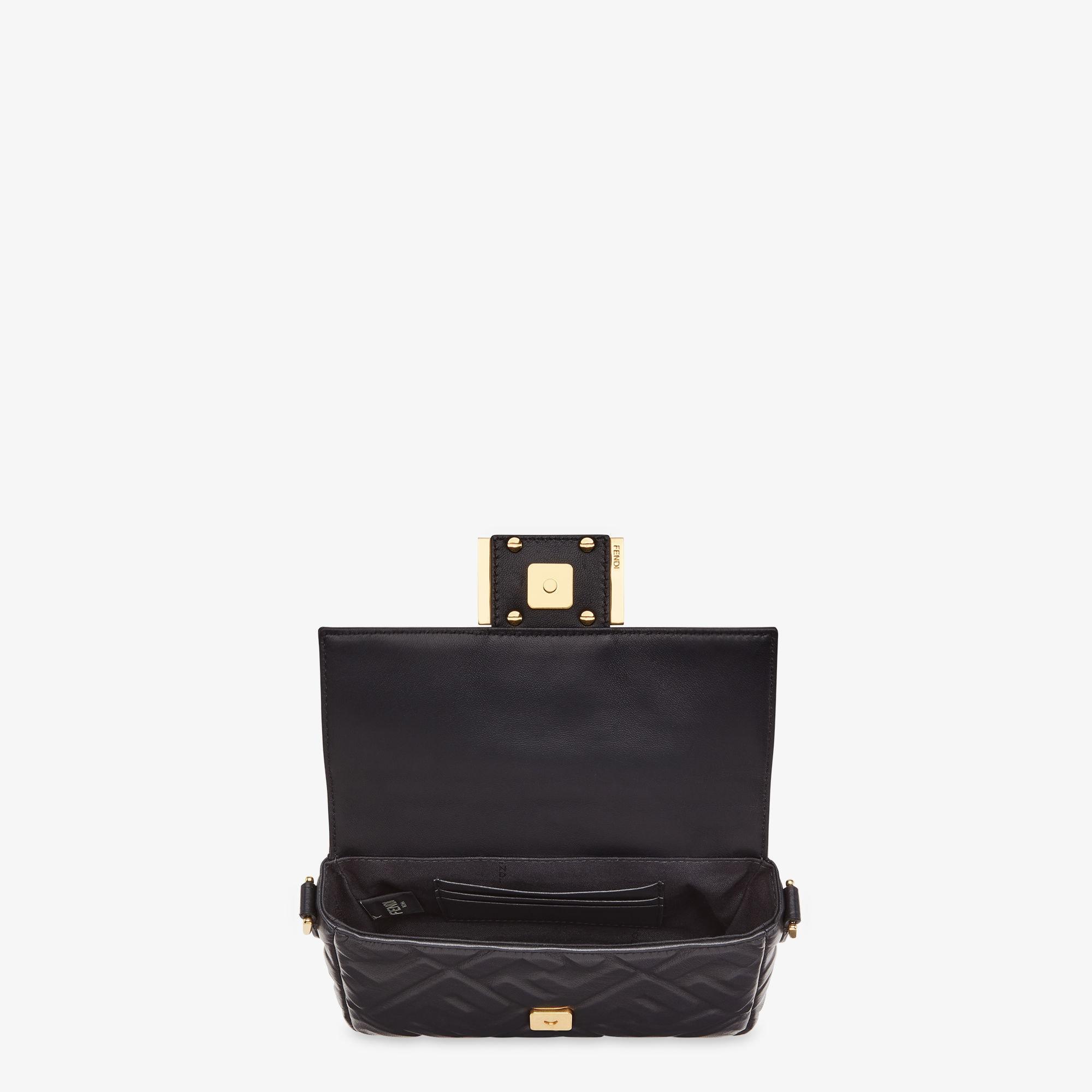 Baguette MiniBlack nappa leather bag with FF motif Product Image