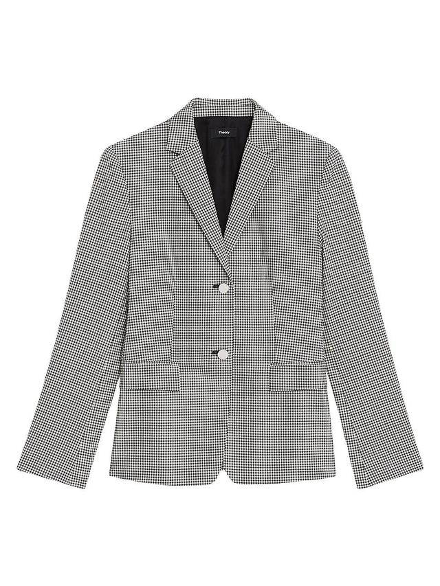 Womens Single-Breasted Slim Checkered One-Button Blazer Product Image