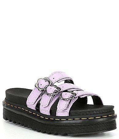 Dr. Martens Blaire Slide Flower Buckle Detail Platform Sandals Product Image