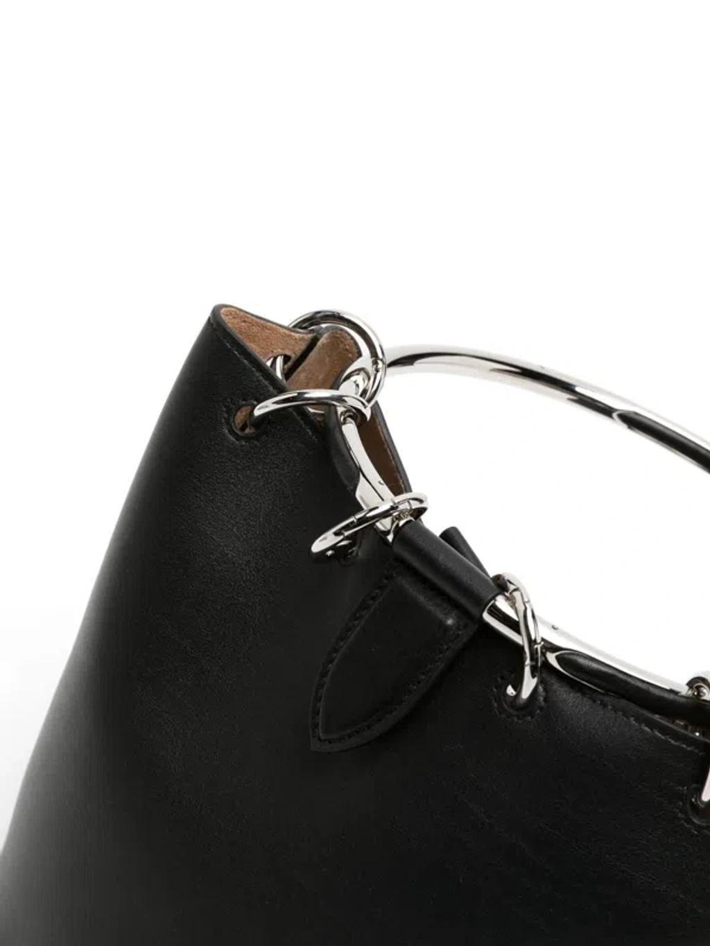 Ring Black Leather Bucket Bag Product Image