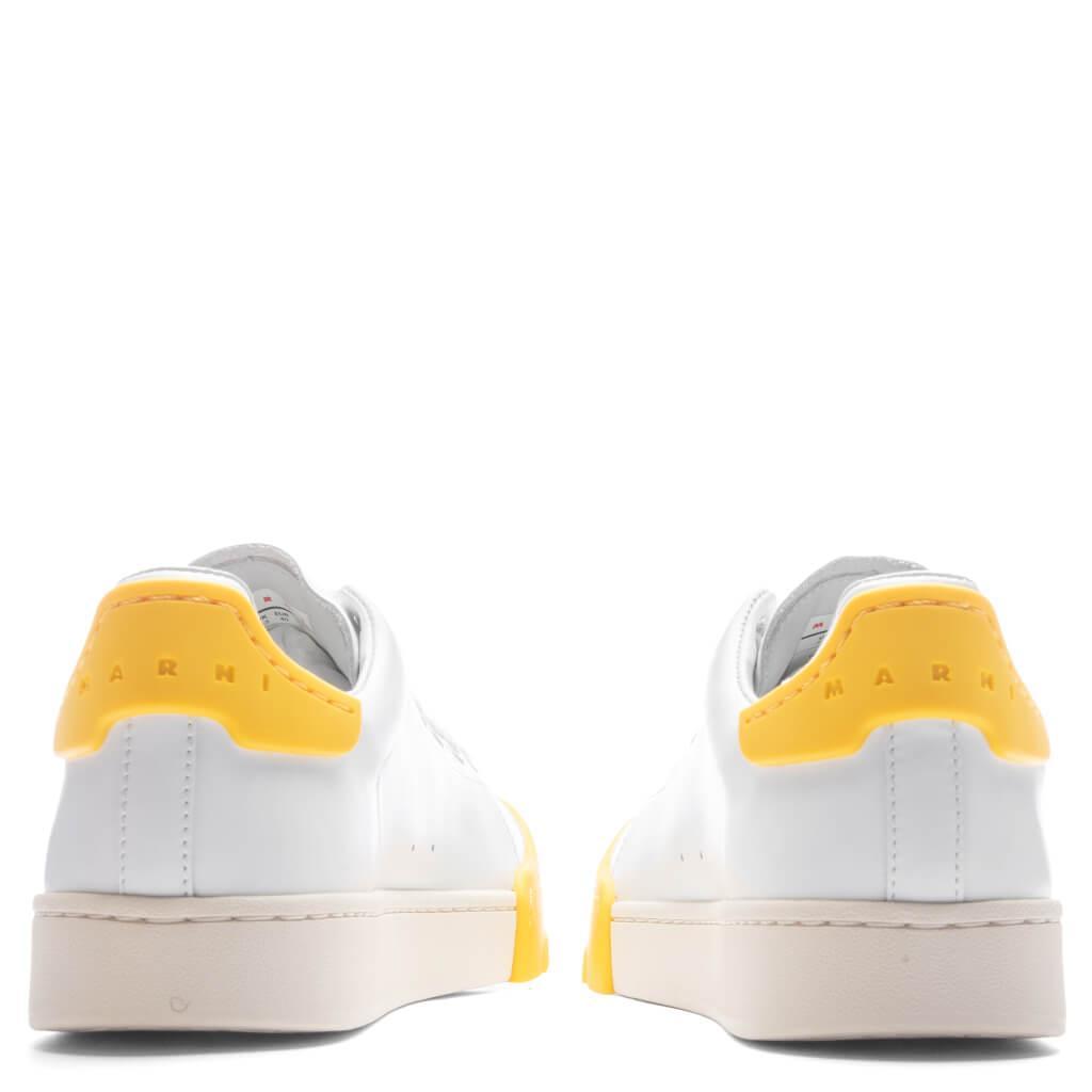 Leather Sneakers - Lily White/Yellow Male Product Image