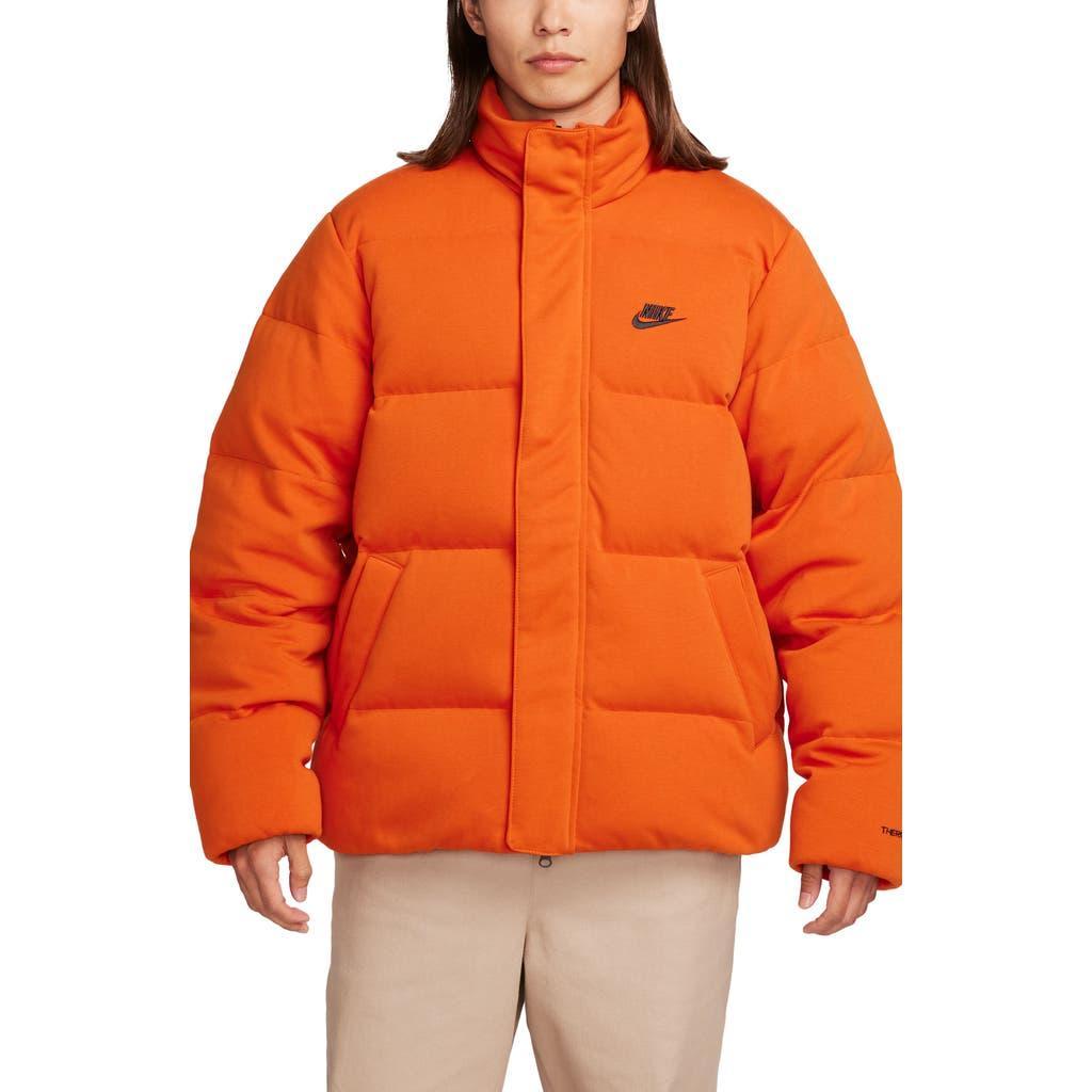 NIKE Oversize Therma-fit Down Puffer Jacket In Campfire Orange/black product image