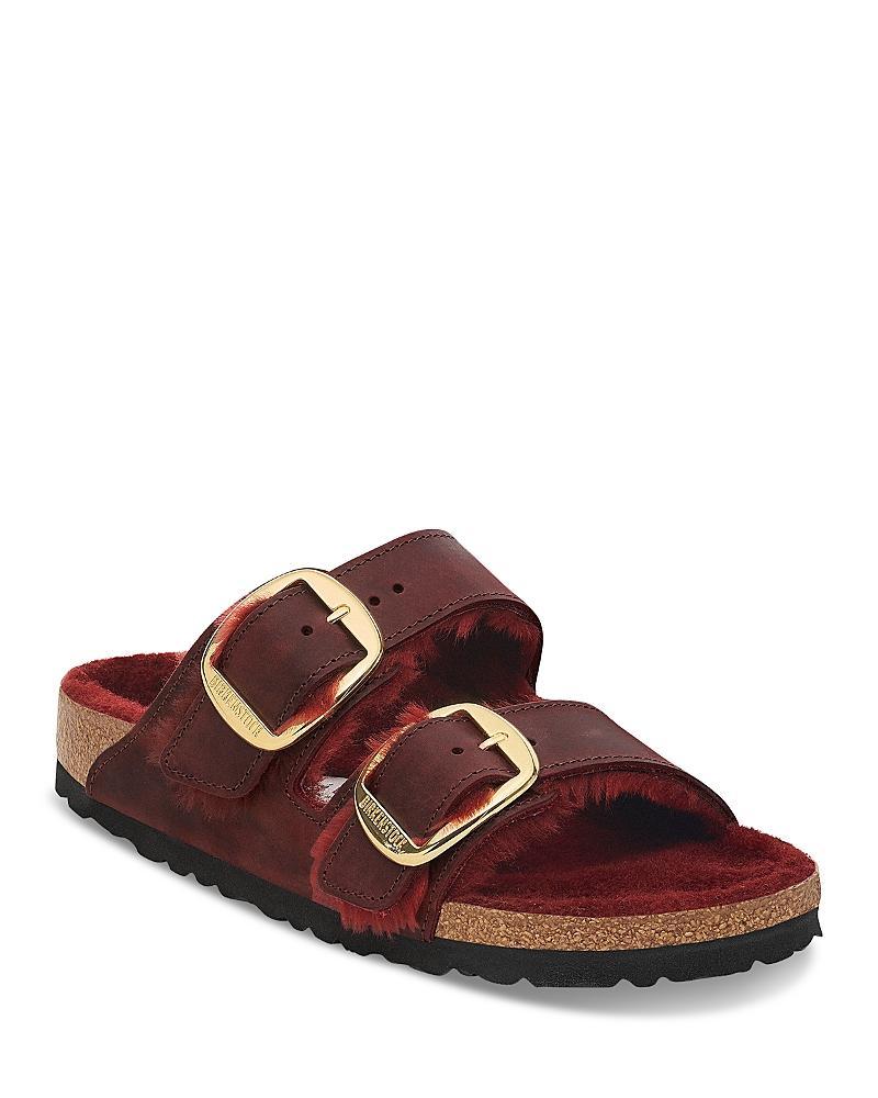 Birkenstock Womens Big Buckle Arizona Shearling Slide Sandals Product Image