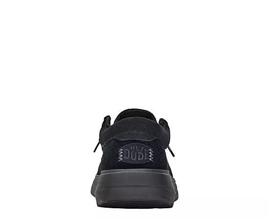 HEYDUDE Mens HEYDUDE Wally X Suede XL - Mens Basketball Shoes Black/Black Product Image