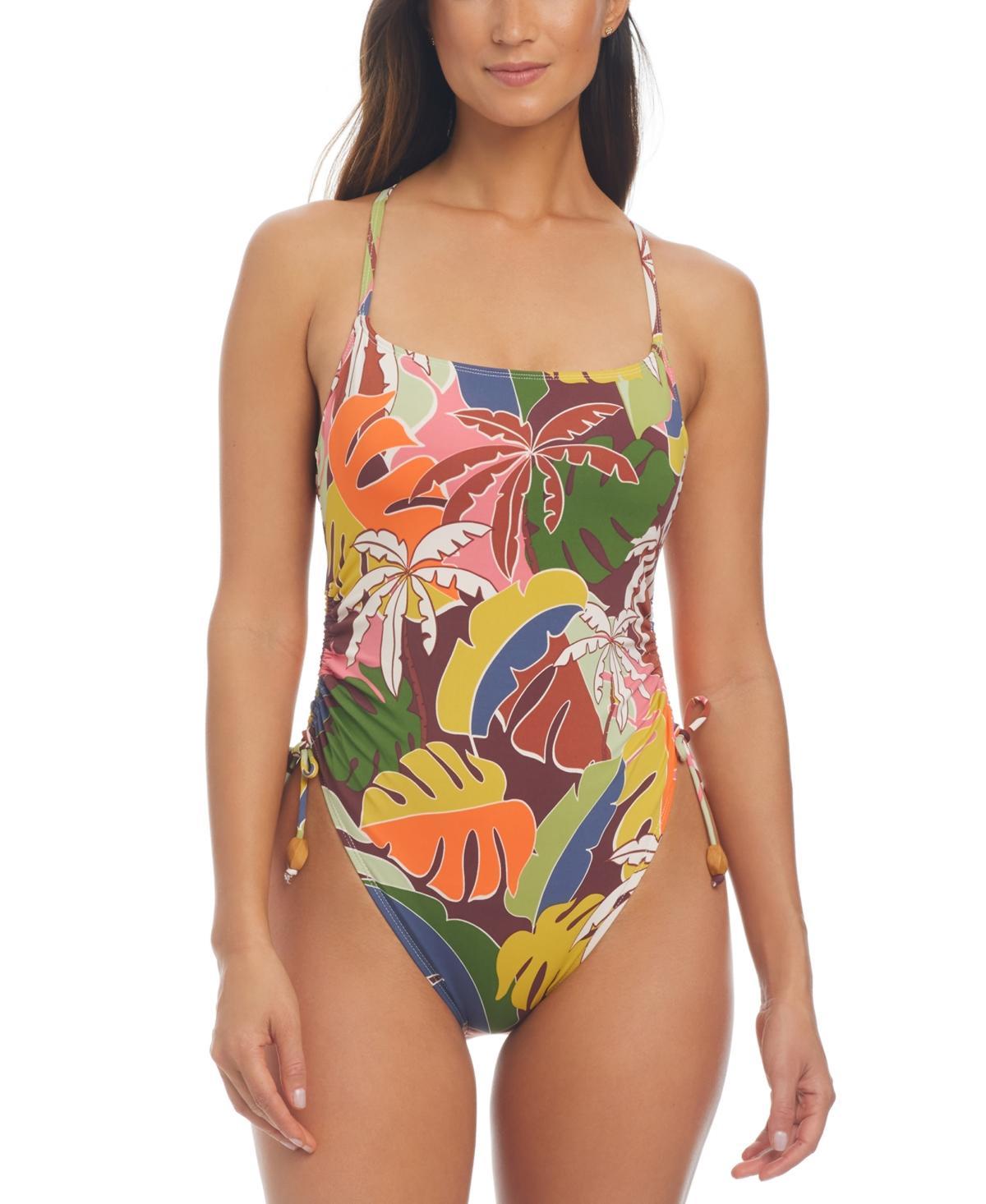 Bleu by Rod Beattie Womens Tropical-Print Float One-Piece Swimsuit Product Image