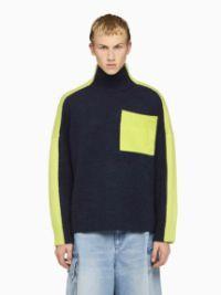 DUAL TONE - PATCH POCKET TURTLENECK SWEATER in blue | JW Anderson US  Product Image