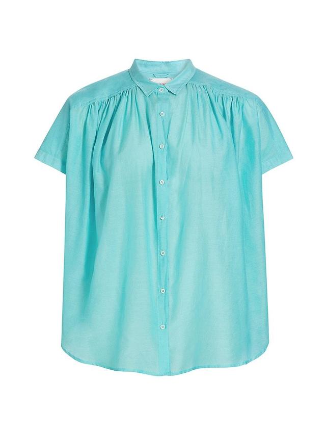 Womens Paxton Cotton-Silk Short-Sleeve Blouse Product Image