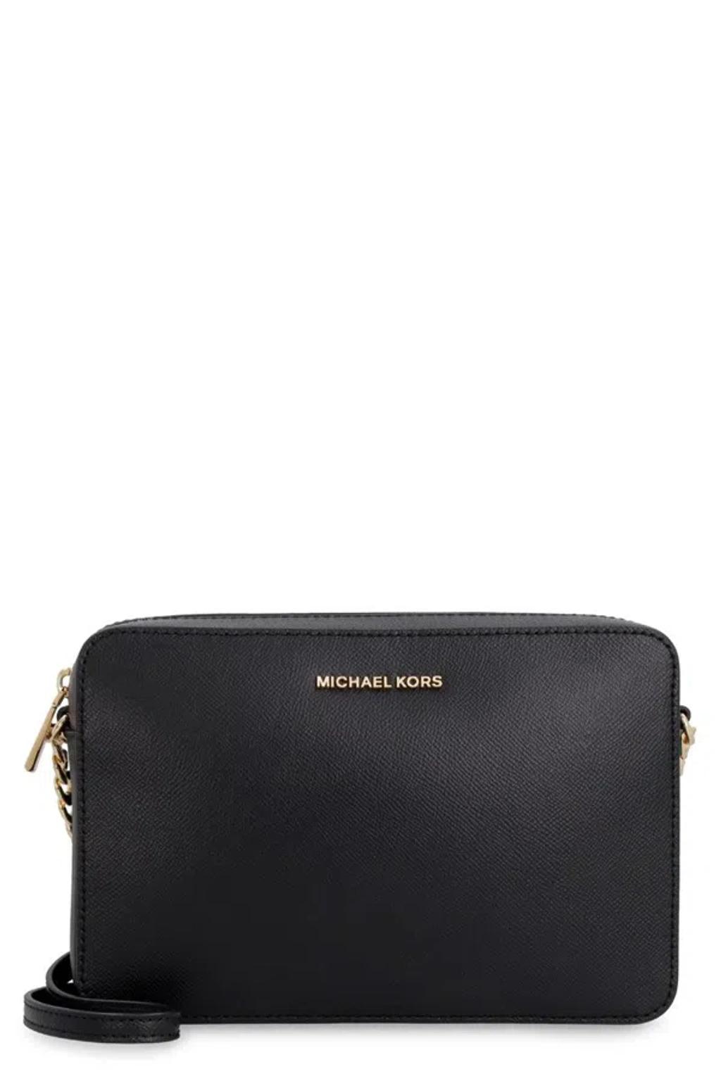 MICHAEL KORS Ginny Leather Crossbody Bag In Black Product Image