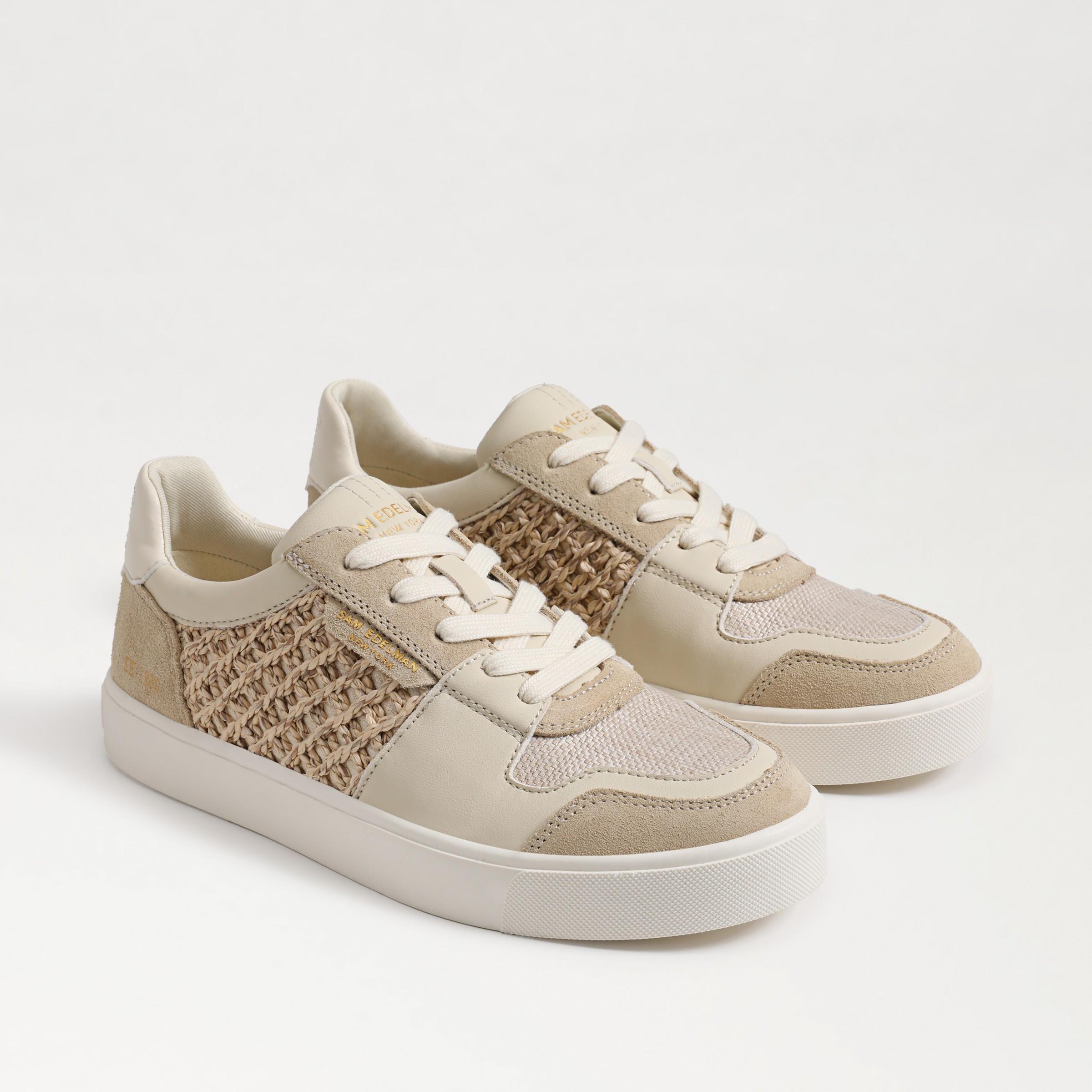 Sam Edelman Womens Elcie Lace-Up Raffia Court Sneakers - Sandshell Multi Product Image