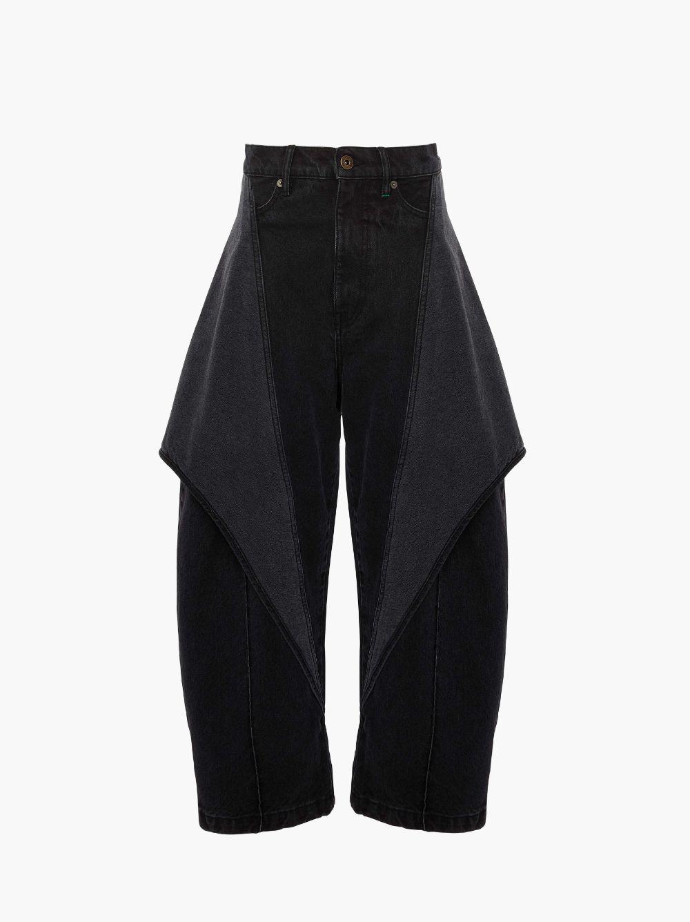 CROPPED SCULPTURAL DENIM JEANS in black | JW Anderson US  Product Image