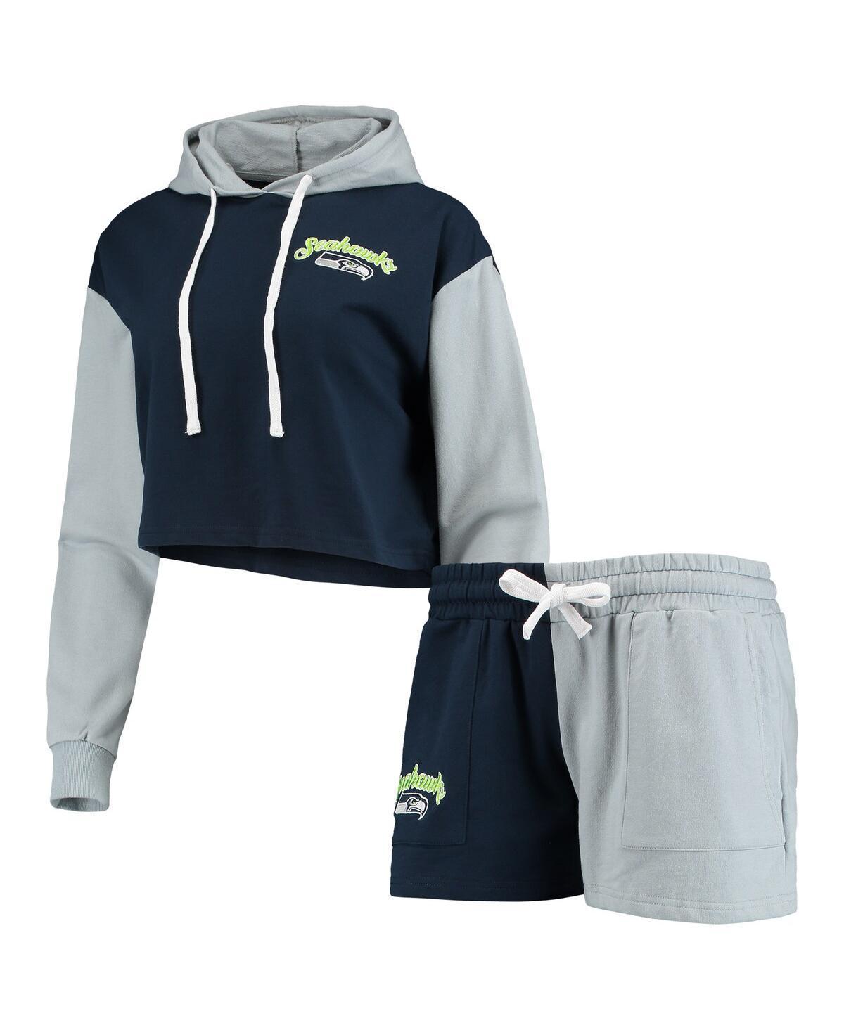 Womens Foco College Navy Seattle Seahawks Color-Block Lounge Set - College Navy Product Image