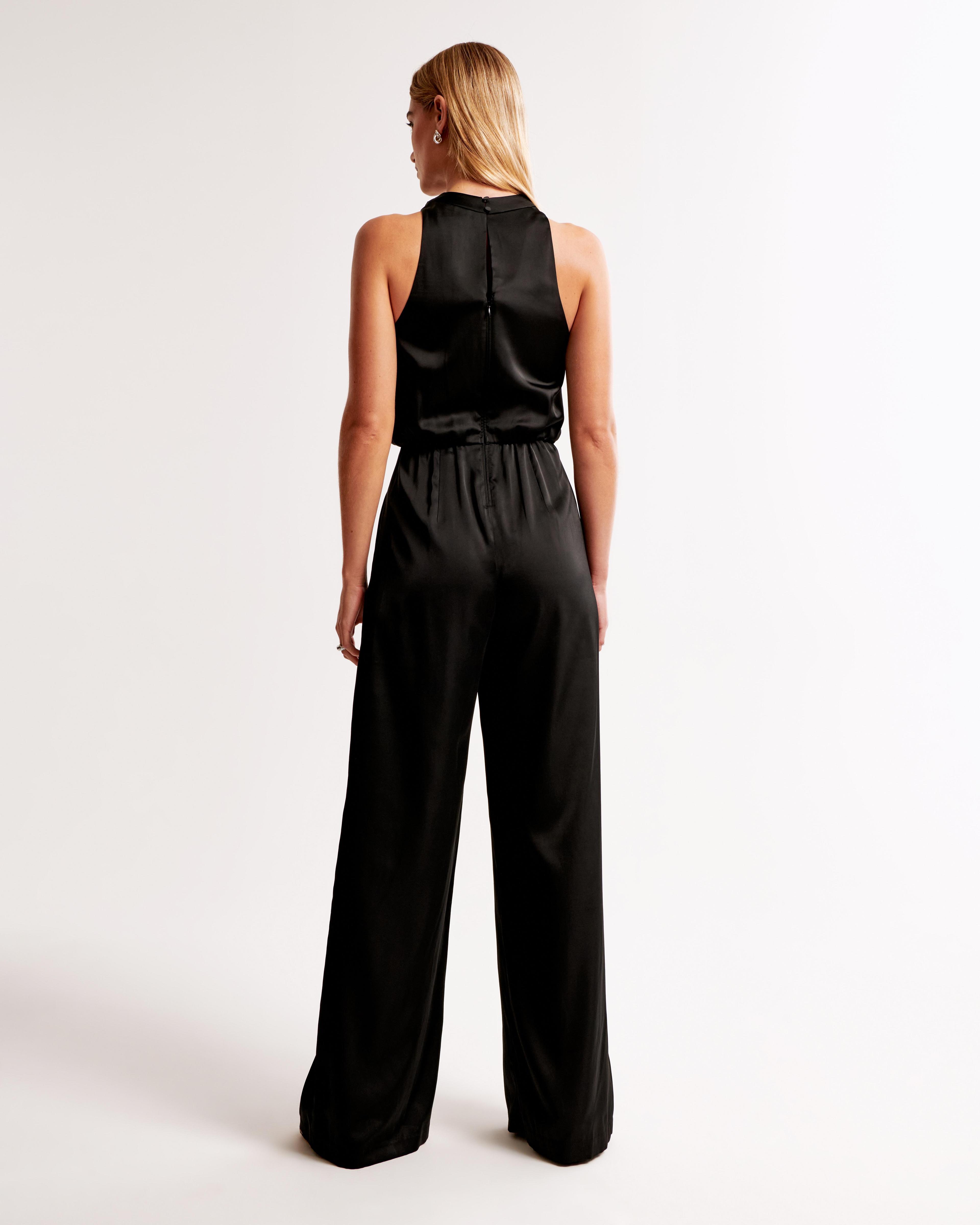 High-Neck Draped Jumpsuit Product Image