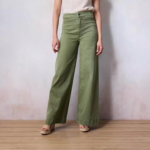 Womens LC Lauren Conrad Super High-Rise Palazzo Jeans Addison Green Product Image