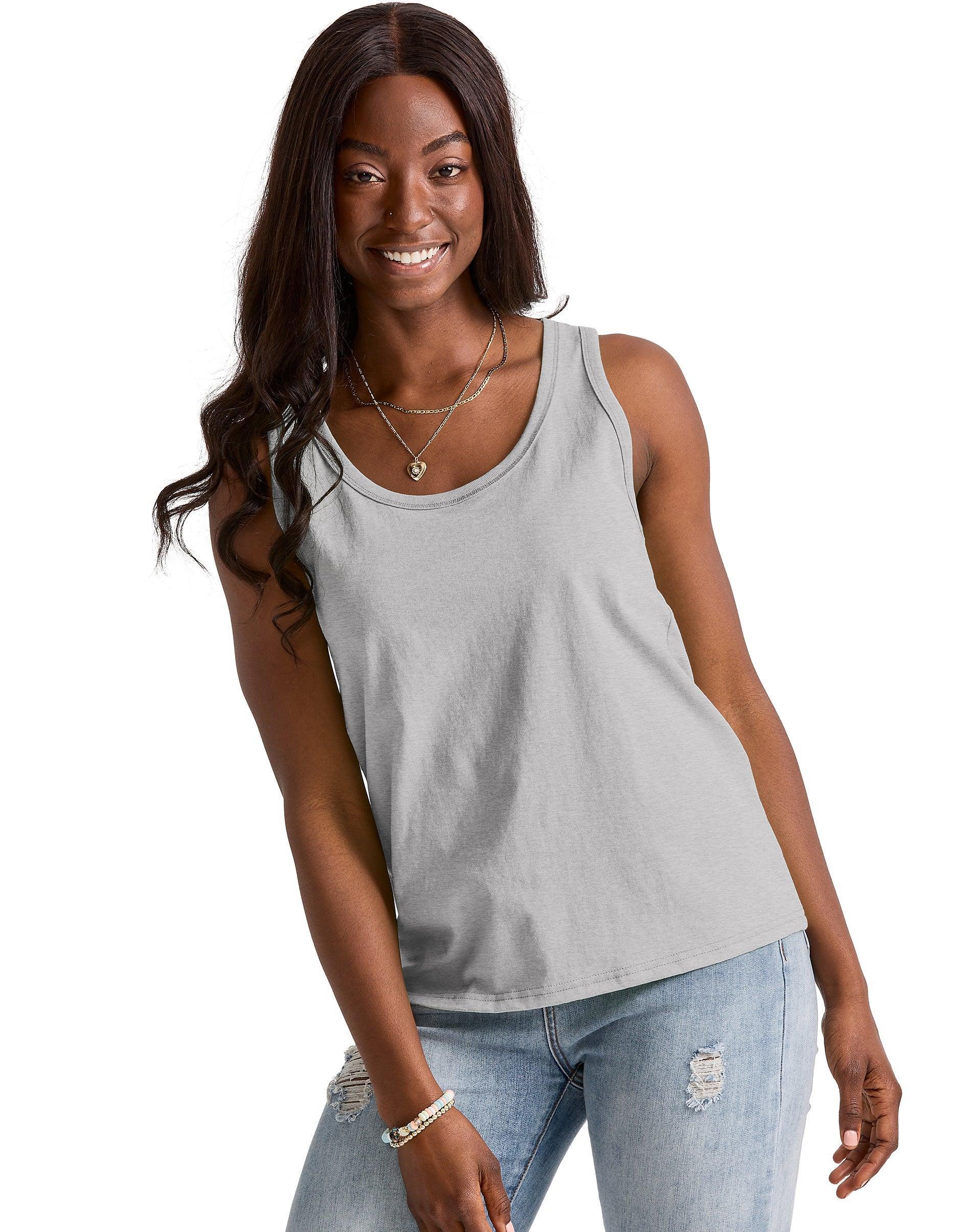 Hanes Essentials Womens Cotton Tank Top Happy Spring Green 2XL Product Image