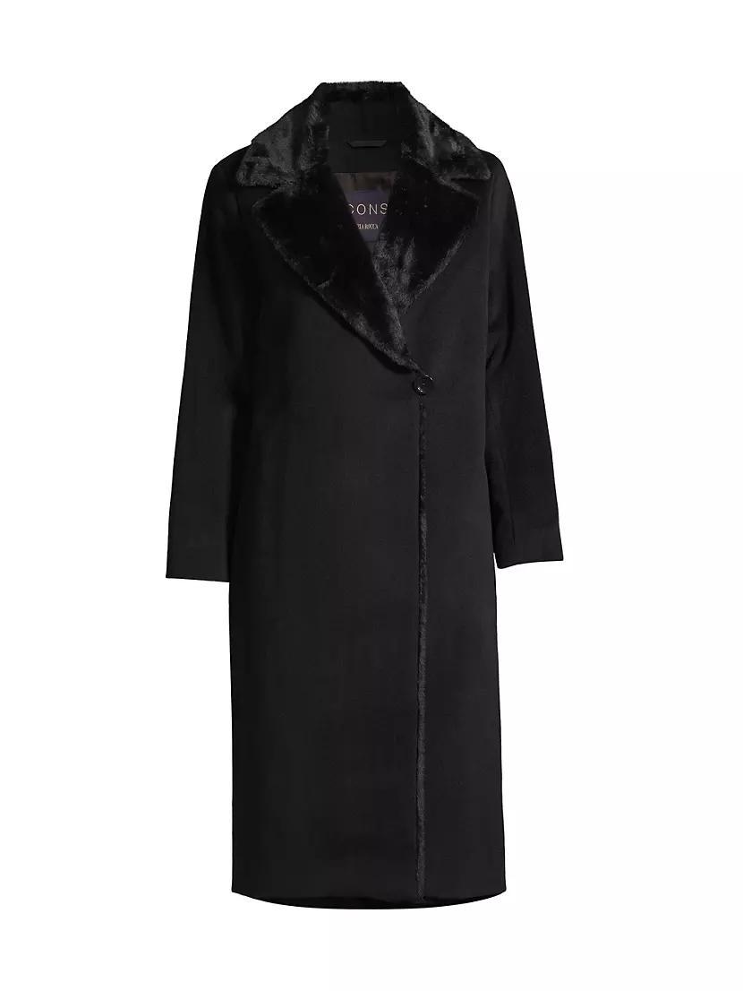 Faux Fur-Trim Wool Coat product image