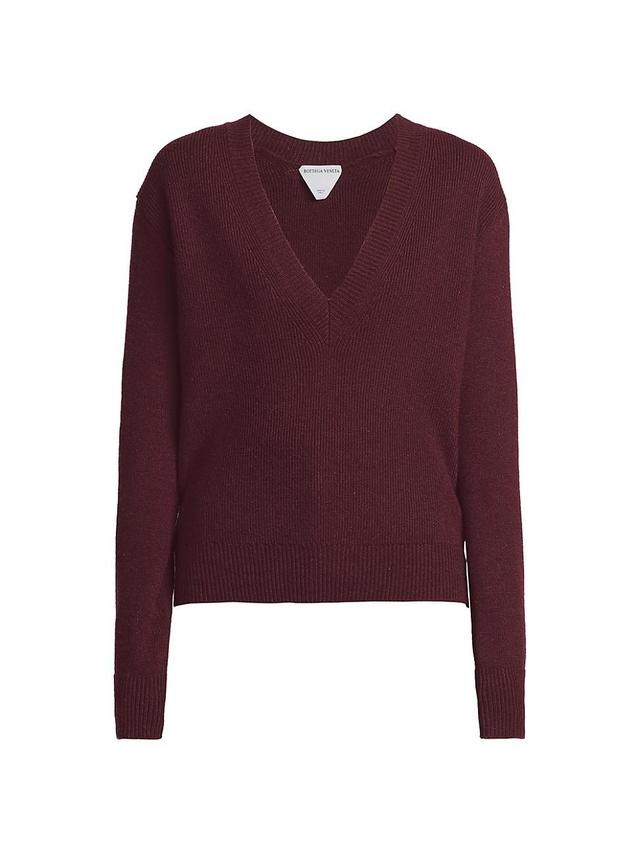 Womens V-Neck Cashmere-Blend Sweater Product Image