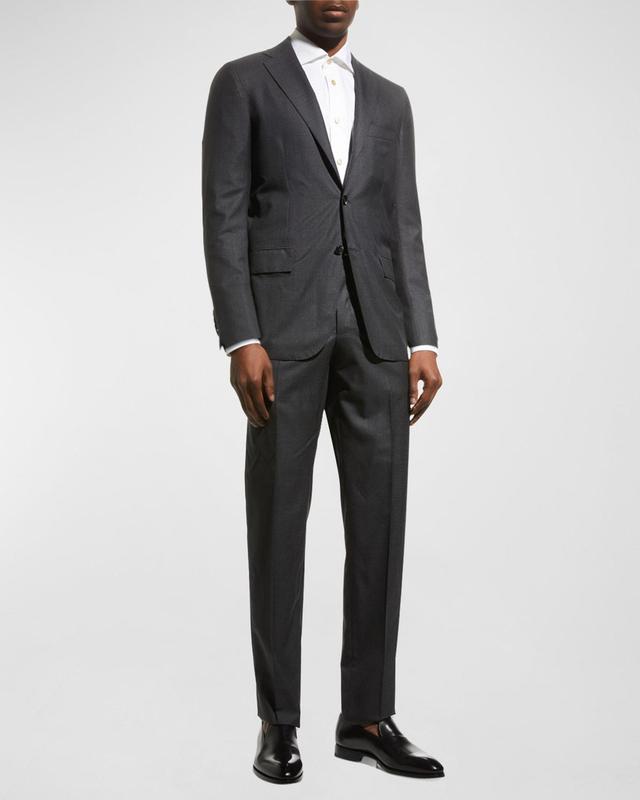 Mens Two-Piece Solid Wool Suit Product Image