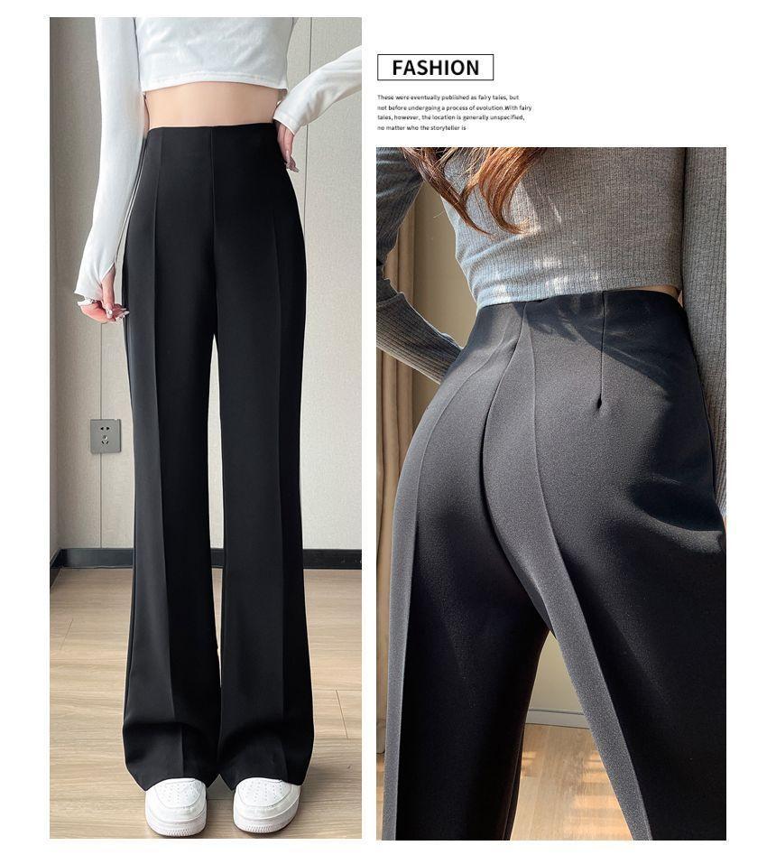 High Waist Plain Flared Pants (Various Designs) Product Image