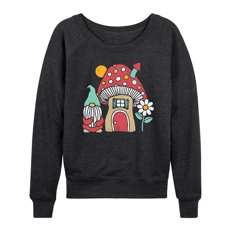 Womens Mushroom House Lightweight French Terry Sweatshirt Heather Grey Product Image