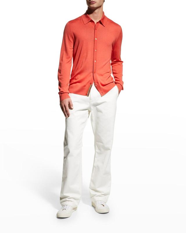 Mens Long-Sleeve Polo Sweater Product Image