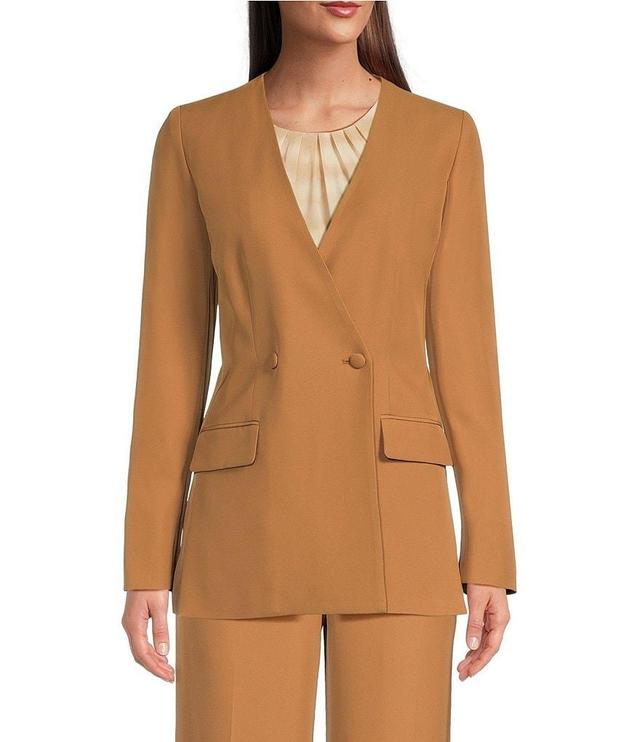 Calvin Klein V-Neck Flap Pocket Long Sleeve 2 Button Placket Blazer Product Image