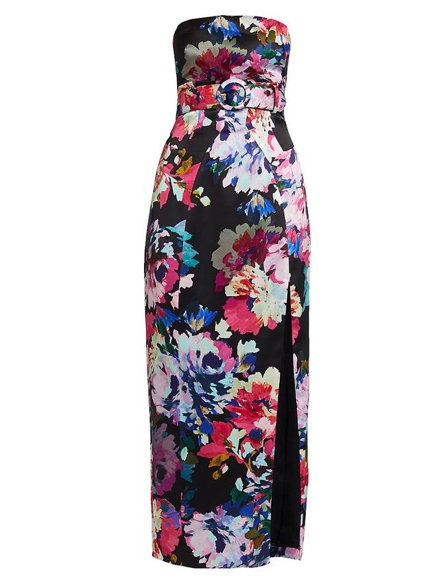 Womens Anja Floral Strapless Belted Midi-Dress Product Image