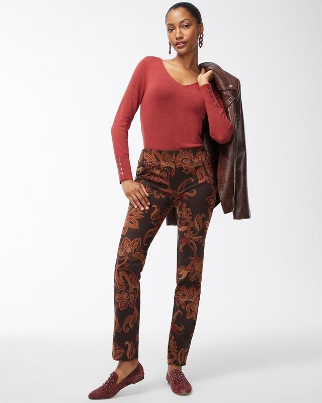 Juliet Ponte Floral Ankle Pants Product Image