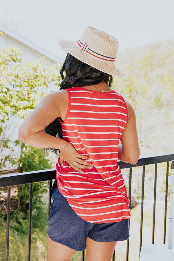 Sweeter In Stripes Shift Tank In Red Product Image