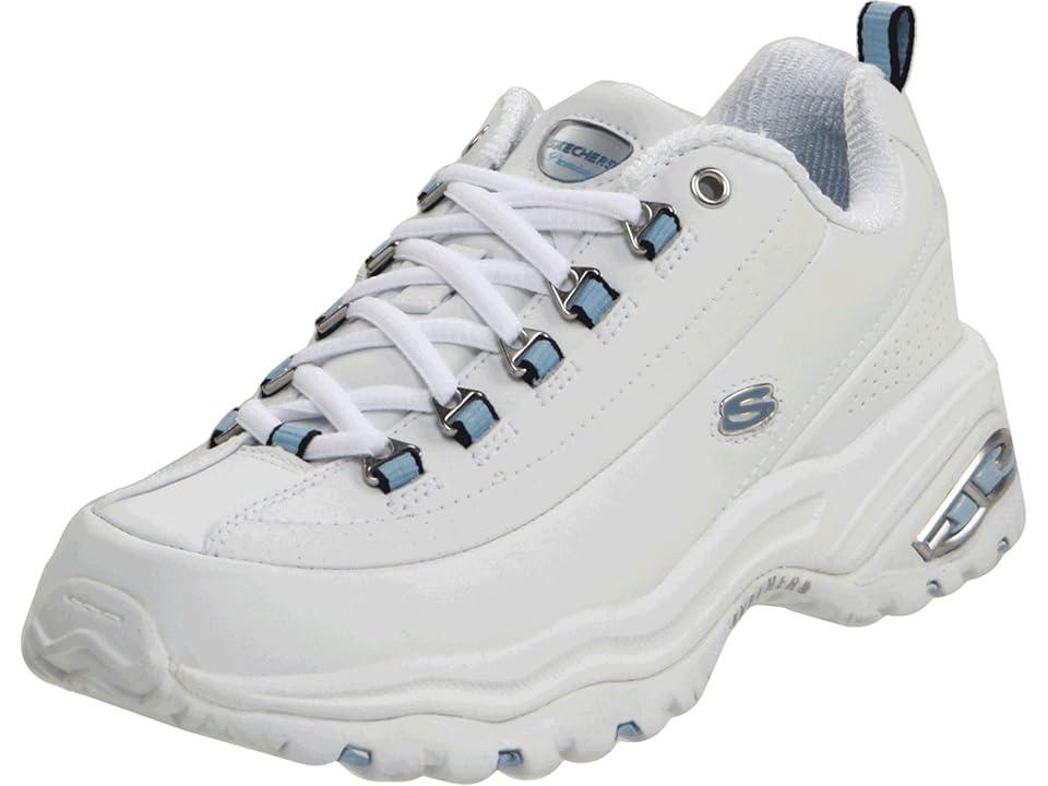 SKECHERS Premiums Smooth Leather/Blue Trim) Women's Lace up casual Shoes Product Image