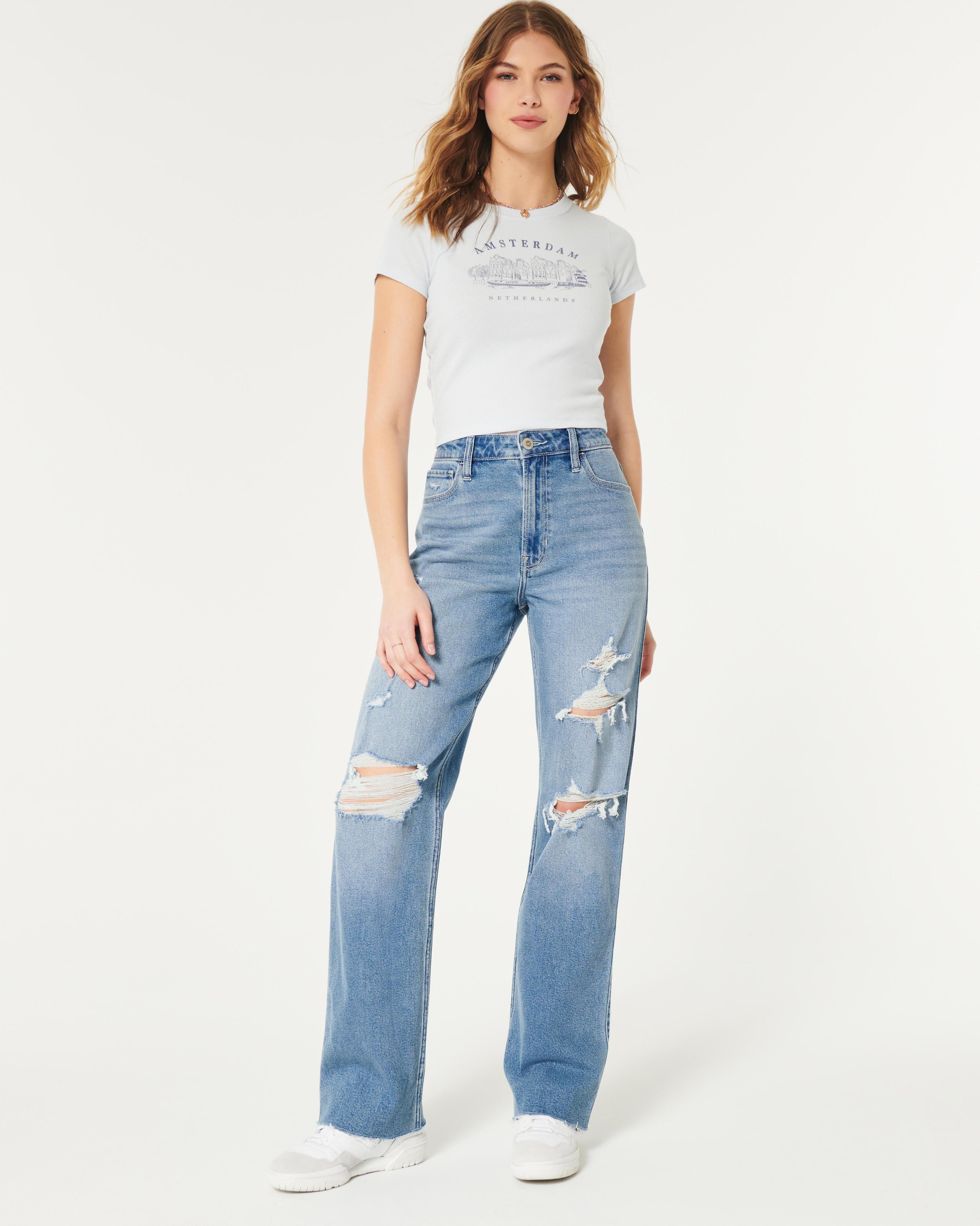 Ultra High-Rise Ripped Medium Wash Dad Jeans product image