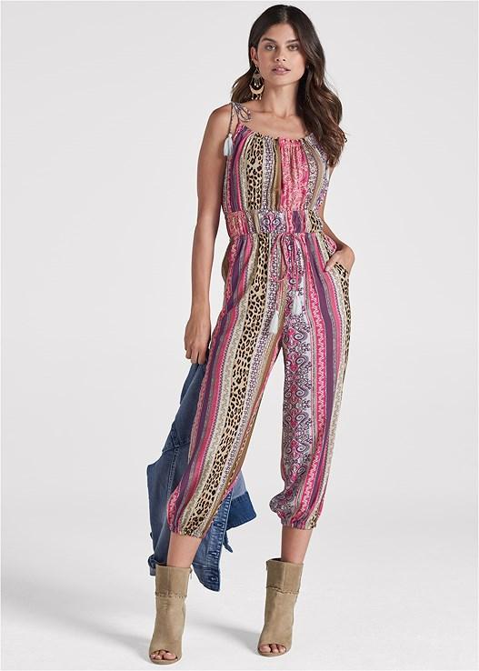 Sand Storm Stripe Tassle Jumpsuit Product Image